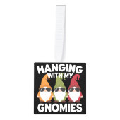 我が家の小人と遊ぼう 面白い庭の小人 キューブオーナメント (正面)