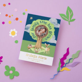 我が家の木は葉樹の誕生の発表を育てた 箔招待状