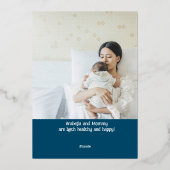 我が家の木は葉樹の誕生の発表を育てた 箔招待状 (裏面)