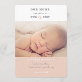 我が家は二つの足の誕生発表で成長 案内状