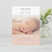 我が家は二つの足の誕生発表で成長 案内状 (スタンド正面)