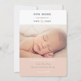 我が家は二つの足の誕生発表で成長 案内状