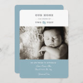 我が家は二つの足誕生の発表によって成長した 案内状 (正面/裏面)