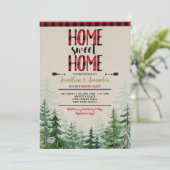 我が家は最高！　冬のログハウス新築祝い 招待状 (スタンド正面)