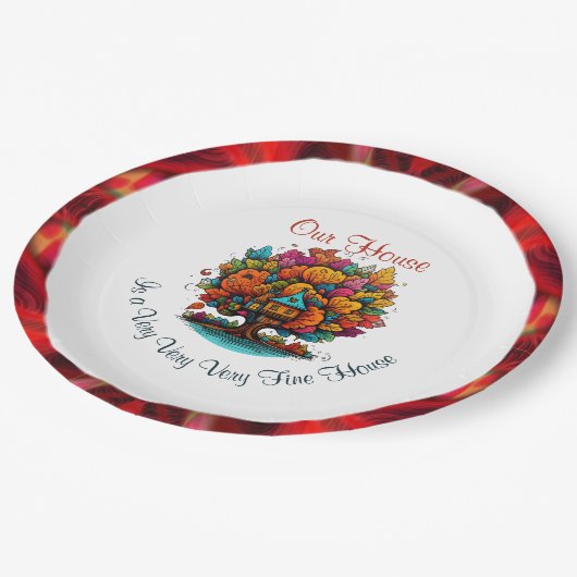 我が家は非常に非常に家素晴らしだ ペーパープレート (アングル)