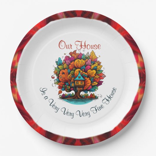 我が家は非常に非常に家素晴らしだ ペーパープレート (正面)