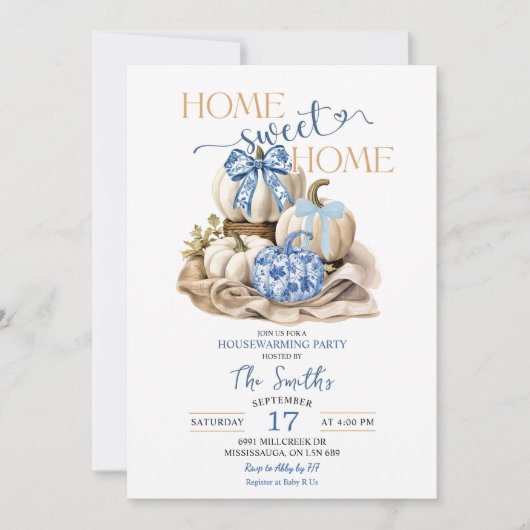 我が家へようこそ シノワズリーパンプキン 新築祝い 招待状 (正面)