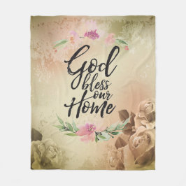 我が家を祝福せよ フリースブランケット