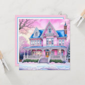 我が家パーソナライズされたの聖降誕祭お目出とう カード (正面/裏面インサイチュ)