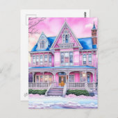 我が家パーソナライズされたの聖降誕祭お目出とう ポストカード (正面/裏面)