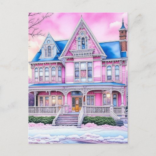 我が家パーソナライズされたの聖降誕祭お目出とう ポストカード (正面)