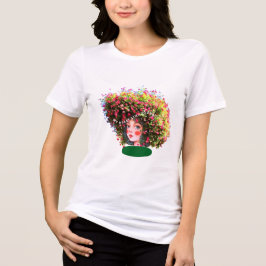 我が心は依然若く – 芸術的な木の髪の少女 トライブレンドTシャツ