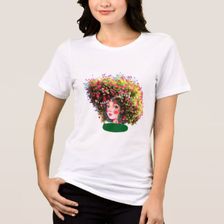 我が心は依然若く – 芸術的な木の髪の少女 トライブレンドTシャツ