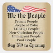 我が民は暴政にノーと言う スクエアシール (正面)