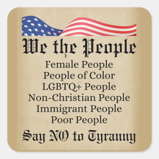 我が民は暴政にノーと言う スクエアシール (正面)