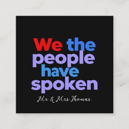 我が民族はアメリカ話人のプライドを持つ スクエア名刺 (正面)