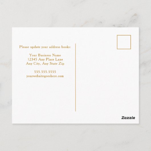 我が社はシックな金ゴールド事業の移転を行った ポストカード (裏面)