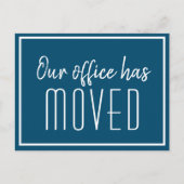 我が社はブルーシンプルホワイト事業を移転 ポストカード (正面)