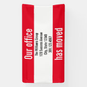 我が社は発表に動いた赤と白 横断幕 (縦)