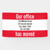 我が社は発表に動いた赤と白 横断幕 (横)