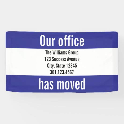 我が社は発表を青と白に変えた 横断幕 (横)