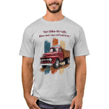 "我が道を切り拓け" ヴィンテージ赤トラックTシャツ