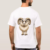 我が道を行く面白い羊Tシャツ Tシャツ (裏面)