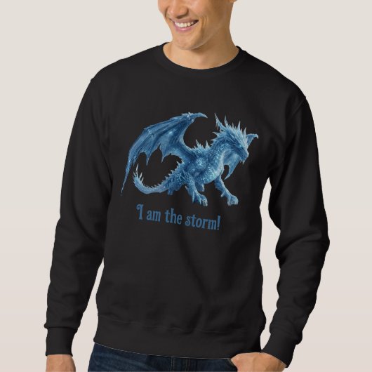 我こそは嵐 強大なる青い氷のドラゴン スウェットシャツ (正面)