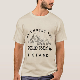 我は岩の上に立つキリスト Tシャツ
