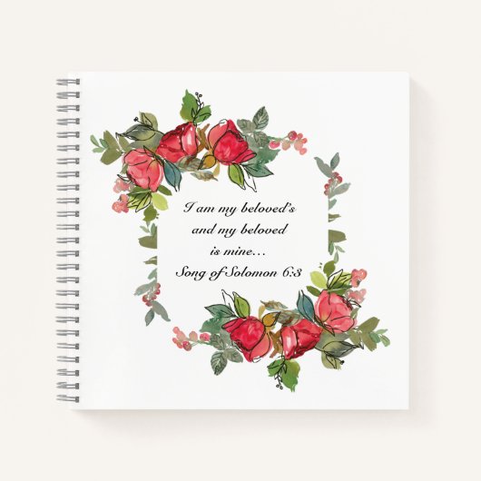 我は我が愛する者の真紅のバラ ノートブック (正面)