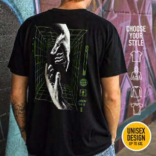 我は道なり ヨハネ 14:6 グリッド キリスト教 サイバーパンク Tシャツ