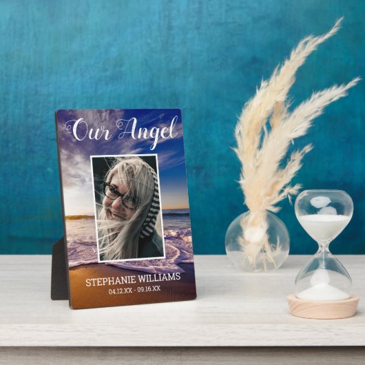 我らの天使 |ビーチ記念碑 フォトプラーク (側面)