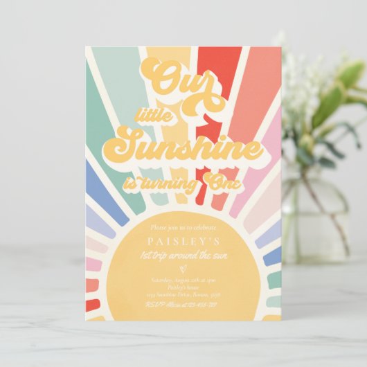 『我らの小さなサンシャインの1歳の誕生日』  招待状 (スタンド正面)