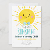 我らの小さな太陽少年、青い蝶ネクタイの日誕生日 招待状 (正面)