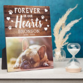 我らの心に永遠に愛しいペットのメモリアルフォト フォトプラーク (側面)