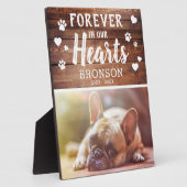 我らの心に永遠に 愛するペットのメモリアルフォト フォトプラーク (側面)