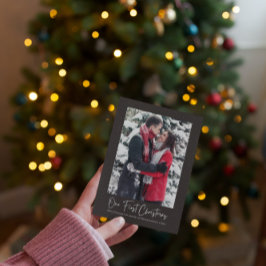 我エレガント々の初めてのクリスマス結婚した雪 シーズンカード