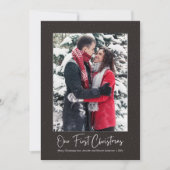 我エレガント々の初めてのクリスマス結婚した雪 シーズンカード (正面)