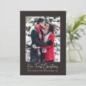 我エレガント々の初めてのクリスマス結婚した雪 シーズンカード (スタンド正面)