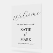 我エレガント々の印結婚象へようこそ アクリルサイン (傾斜)