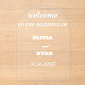 我エレガント々の印結婚象を歓迎 アクリル招待状 (正面)