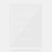 我エレガント々の透明な結婚兆候へようこそ アクリルサイン (正面)