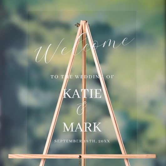 我エレガント々の透明な結婚兆候へようこそ アクリルサイン (ニュートラル)