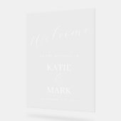 我エレガント々の透明な結婚兆候へようこそ アクリルサイン (傾斜)