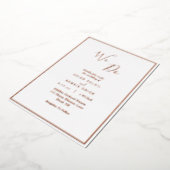 我エレガント々モダンは結婚バラ金ゴールド 箔招待状 (回転した状態)