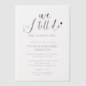 我スタイリッシュ々はまだ結婚誓の更新を行う ベラム紙招待状 (正面)