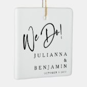 我モダン々はエレガントカスタム白黒結婚の セラミックオーナメント (右)