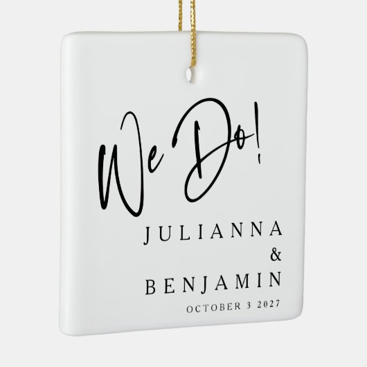 我モダン々はエレガントカスタム白黒結婚の セラミックオーナメント (右)