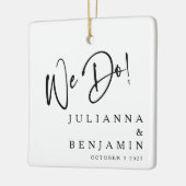 我モダン々はエレガントカスタム白黒結婚の セラミックオーナメント (左)