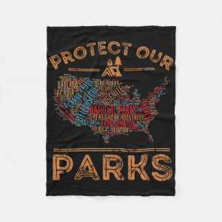 我保護々のパークス国立公園マップ屋外ハイキング フリースブランケット
